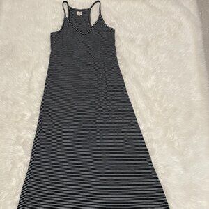 Banana Republic Factory Striped Racerback Maxi Dress Navy White Medium